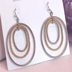 Beautiful Lia Sophia "EPIC" Dangle Hoop Earrings, NWT 