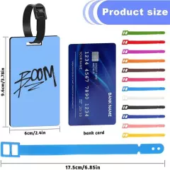 12Pcs Sublimation Blank Luggage Tags with Straps Lanyard Sided Printable 9215