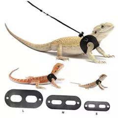  Bearded Dragon Harness and Leash Adjustable Leather Lizard Harness with leash