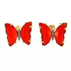 Women's Red Butterfly Stud Earrings