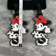 Disney Rubber Minnie Mouse Polka Dot Luggage Tag Set of 2 Bag Tags