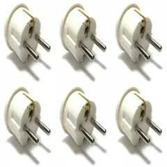 6PC American To European Plug Adapter Type E F USA To EU Round Pin Schuko Plug