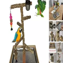  Bird Perch Natural Wood Stand Toy Parrot Play Stand Platform Bird Cage Branch 