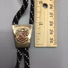 Coat Of Arms Bolo Tie, Black & White String