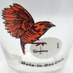 Vintage Set of 4 Spalding Hole In One Club Red Birdie Golf Dot Tumbler Glasses