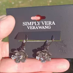 SIMPLY VERA WANG NWT Flower Dangle Drop Earrings 