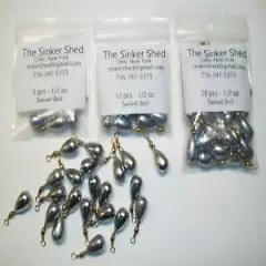 1/2 oz swivel bell / bass casting sinkers - quantity of 12/25/50/100 - FREE SHIP