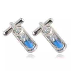 Stylish Gentleman Silver Plated Hourglass Design Cufflinks Cuff Links Wedding