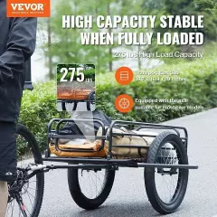 VEVOR Bike Cargo Trailer, 275 lbs Load Capacity, Heavy-Duty Bicycle Wagon Cart,