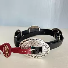 Brighton Ladies Blackbird Concho Black & Silver Belt B60453