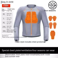 Color: Gray Male, Size: S - Tension Motorcycle Drop-resistant Protective Gear S