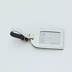 White Faux Leather Luggage Tag Let The Adventure Begin Unused