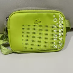 LACOSTE Leather Lime Neon Waist Bag