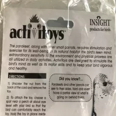 Bird Toy attaches to Bird Cage - JW Insight Activitoys Keeps bird active, NEW!!