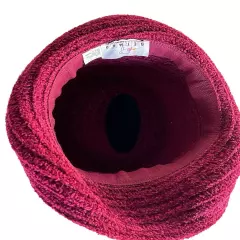 VTG Betmar New York Women's Burgundy Red Chenille Packable Roll Brim Hat