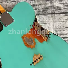 Custom Shop heavy relics green blue electric guitar aged telecaster ship quickly