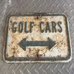 Vintage “GOLF CARS” Steel Sign 13 3/34x9 PGA GOLF CART