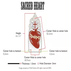 "SACRED HEART" 100% Brass Truss Rod Cover. Fits most Gretsch® style guitars.