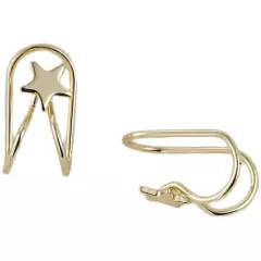 NEW Star Double Ear Wrap Earring Cuff Gold Silver Earrings Stud Clip On