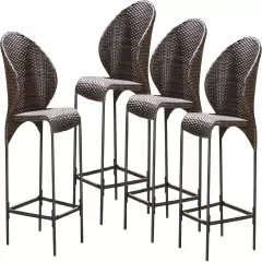 Oyster Bay Wicker Counterstools, 4-Pcs Set, Multibrown