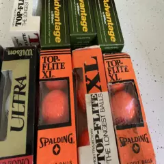 Vtg NOS Golf Ball Lot New Unused Sleeves Top Flite Wilson Spalding & More