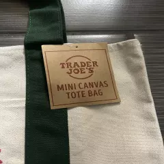 NEW Limited Edition Trader Joe's Mini Canvas Tote Bag - GREEN (FAST SHIPPING) ✅