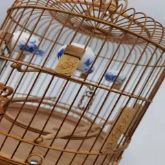 Chinese Bamboo Carving Bird Cage ornament parts 61014