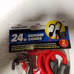 6 Pack 24" RED Bungee Cords Plastic Molded Steel Hooks Cargo, Curtains, Luggage