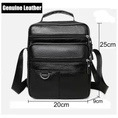 Large-Capacity Shoulder Bag Leather Men'S Messenger Bag Business Commuter Handba