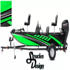 Boat Wrap Modern Stripes Graphic Abstract Fish Bass Fishing Lime Vinyl Decal Kit