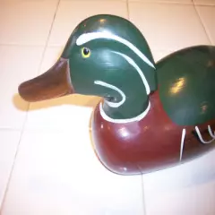 EXCELLENTLY HANDCRAFTED SOLID WOOD COLLECTIBLE 15in DECOY WOODS DUCK 