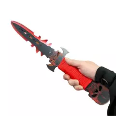 Fantasy Master BLACK & RED TWO-TONE BLADE, Short Sword with Sheath, Red, 27"/3mm