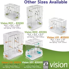 Vision M02 Wire Bird Cage, Home for Parakeets, Finches and Medium 