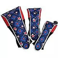 New Glove It Womens Set of 3 Golf Headcovers Starz USA Red Blue