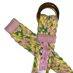 Lilly Pulitzer Women’s Size S Pastel Woven Braided Fabric Gold Toned D Ring Belt