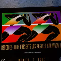 1992 Los Angeles Marathon 36" x 24" Modern Art Deco Poster Mercedes-Benz