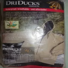 NEW DRIDUCKS ULTRALITE WATERPROOF BREATHABLE JACKET / PANT SET -MEN"S L SAND 