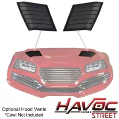 Golf Cart Hood Vents Havoc Cowl/Body Kit Black Street or Off Road Styles