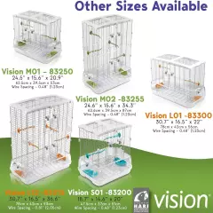 Vision M02 Wire Bird Cage, Home for Parakeets, Finches and Medium, White 