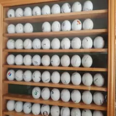 110 Golf Ball Display Case with Glass Door and Collector Balls. 