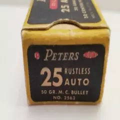 Vintage Original PETERS 25 Automatic Rustless Ammunition EMPTY BOX 