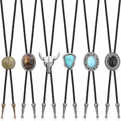 LOLIAS Bolo Tie,Handmade Vintage Bolo Ties for Men Western Cowboy Leather Neckti