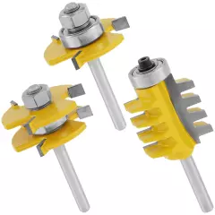 3Pcs 1/4" Shank Tongue and Groove Router Bit Reversible Finger Joint Router Bitφ