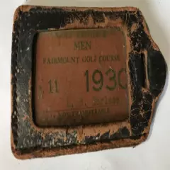 Rare 1930 Golf Club Golf Bag Tag Leather Holder FAIRMOUNT GOLF COURSE