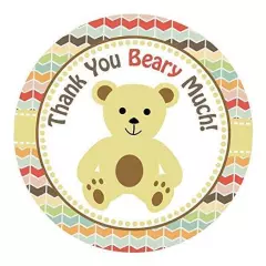 Teddy Bear Thank You Sticker Labels for Kids Birthday or Baby Shower Party 