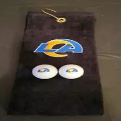 LA Rams Golf Sport Towel & Ball Set 16x26 Black