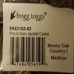 Frogg Toggs Pro Action Rain Jacket Mossy Oak Country Camo Medium