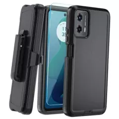 for Moto G 5G 2024/ Moto G Play 5G 2024 Case, with Belt Clip,Tempered Black