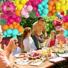 182Pcs Tropical Balloons Arch Garland Kit, Luau Tropical Party Decorations with 