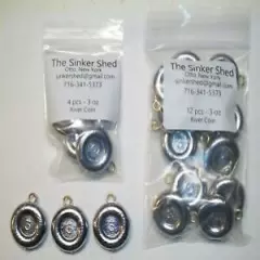 3 oz river coin sinkers - quantity of 4/6/12/25/50/100/250/320 FREE SHIPPING